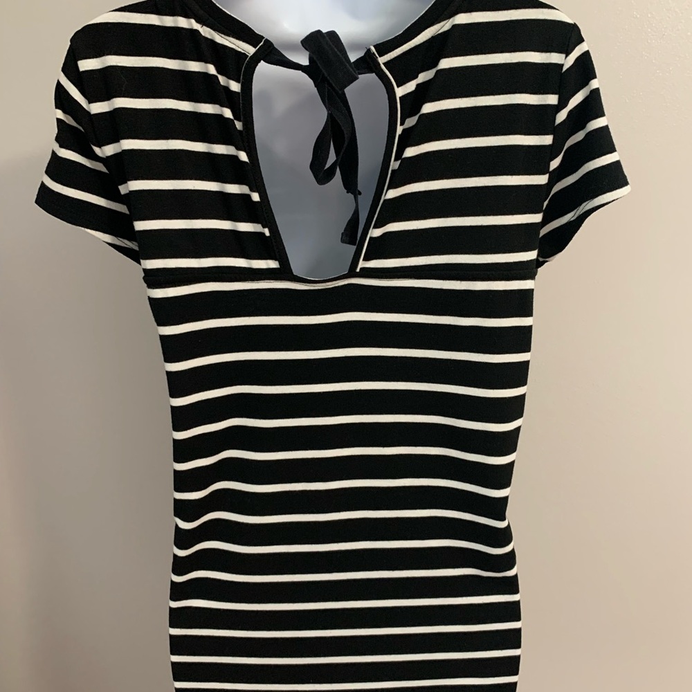 Staccato Back Tie Striped Tee